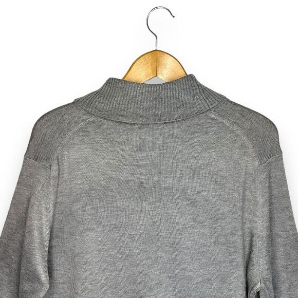 Tommy Hilfiger Women's 3/4 Sleeve Turtleneck Sweater Size XL Gray Striped Hem - Picture 4 of 9